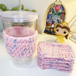 Pink Crocheted Cup Cozie