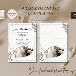 Wedding Invite Template, Editable Wedding Invitation, Printable RSVP Card