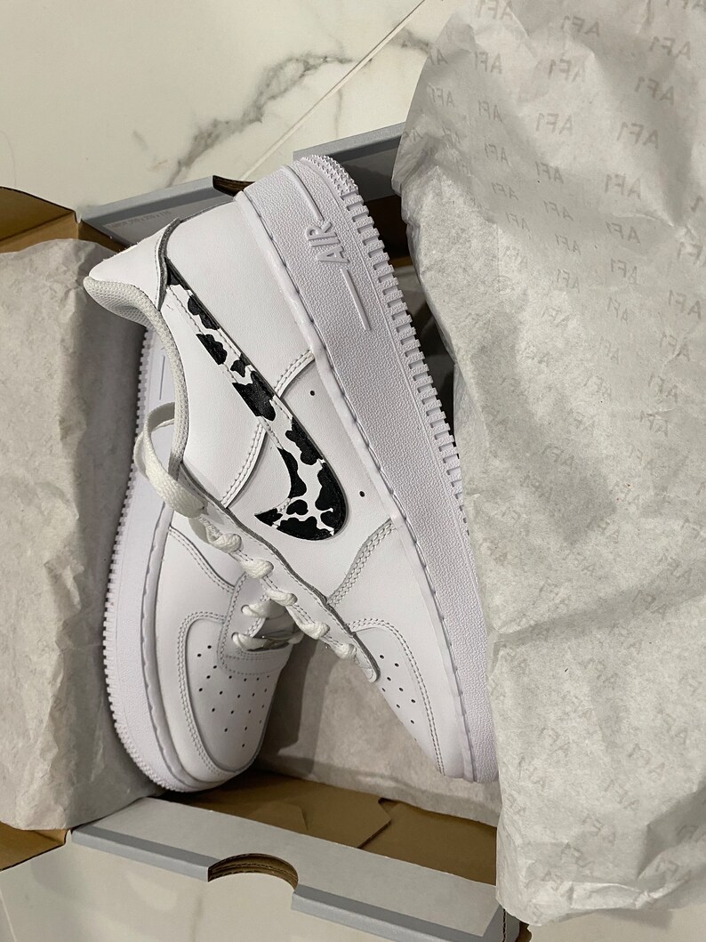 Custom Nike Air Force 1 Cow Print • AF1 • Custom Sneakers • Custom ...