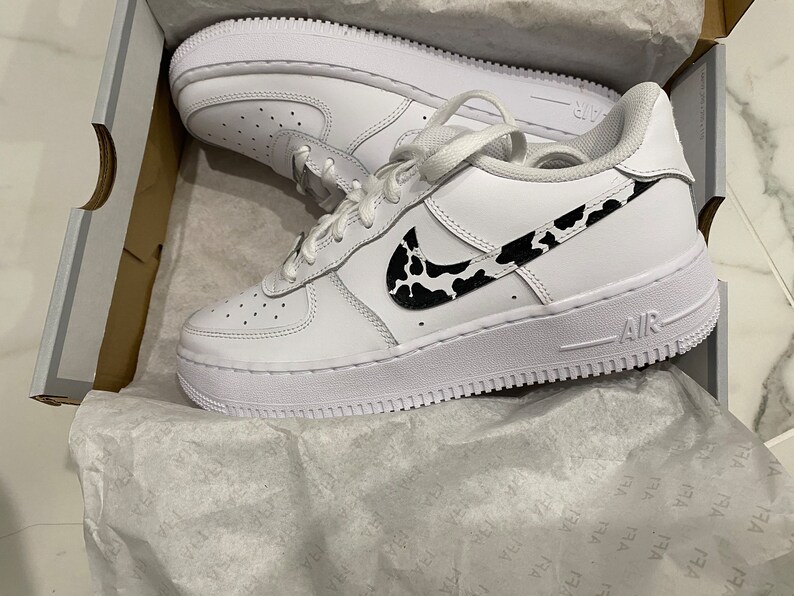 Custom Nike Air Force 1 Cow Print • AF1 • Custom Sneakers • Custom ...