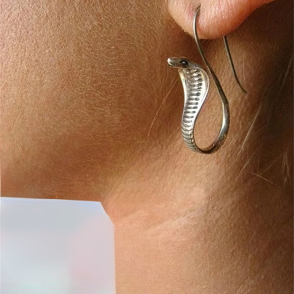 Egyptian Cobra Earrings | Snake-inspired Egyptian Jewelry | Fashion Earrings for Women | Unique Women Jewelry | Egypt Punk Rock Accessories