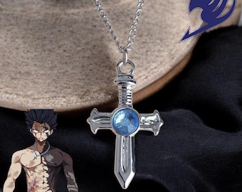 Cross Gray Fullbuster Choker Necklace | Anime Cosplay Pendant | Fairy Tail Mage Jewelry | Team Natsu | Custom Metal Collier Code Blue