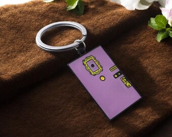 Friends TV Show Monica's Iconic Door Keychain | Central Perk Coffee Time Keyring | Perfect Gift for Fans | Unisex Car Key Jewelry