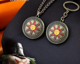 Dark Souls Sun Knight Shield Keychain | Premium Vintage Metal Keyring | Torque Men’s Car Accessories | Unique Jewelry Gift