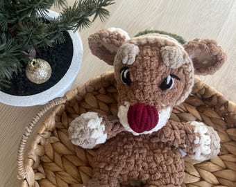Jolly Jingle the Crocheted Reindeer Plushie