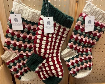 Cozy Cabin Crochet Christmas Stockings