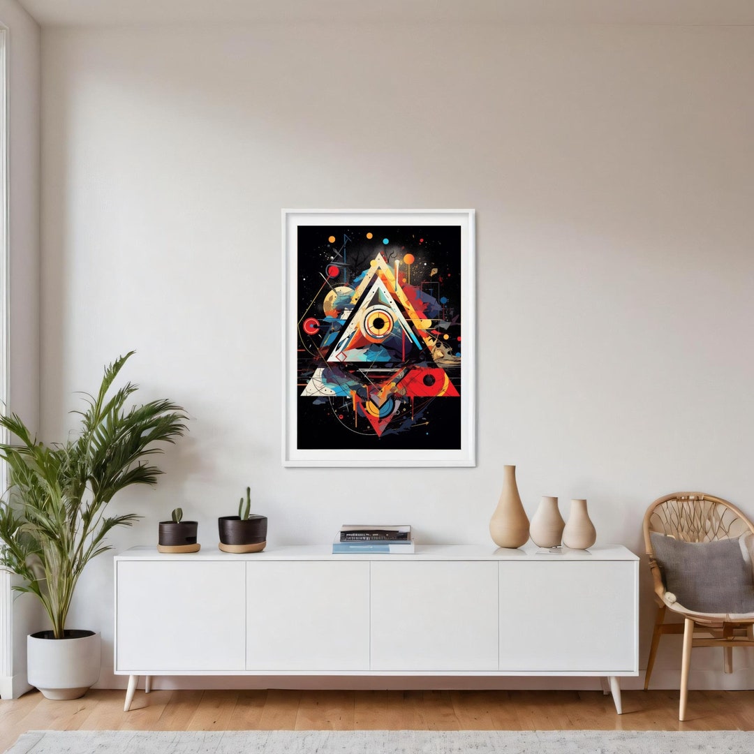 Time and Space Abstract Art Print, Geometric Shapes Wall Decor ...