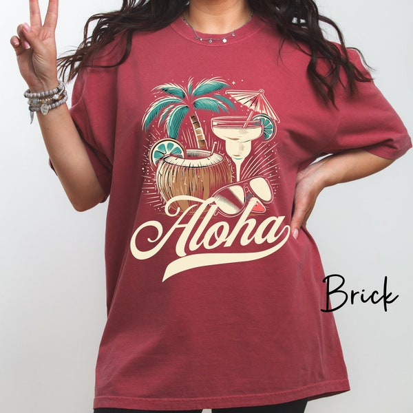 Aloha Shirt, Oversized Summer Tee, Preppy Clothes, Trendy beach Clothes, Beach Tee, Hawaii Shirt, Vacation Shirt, Summer Shirt, Ocean Shirt