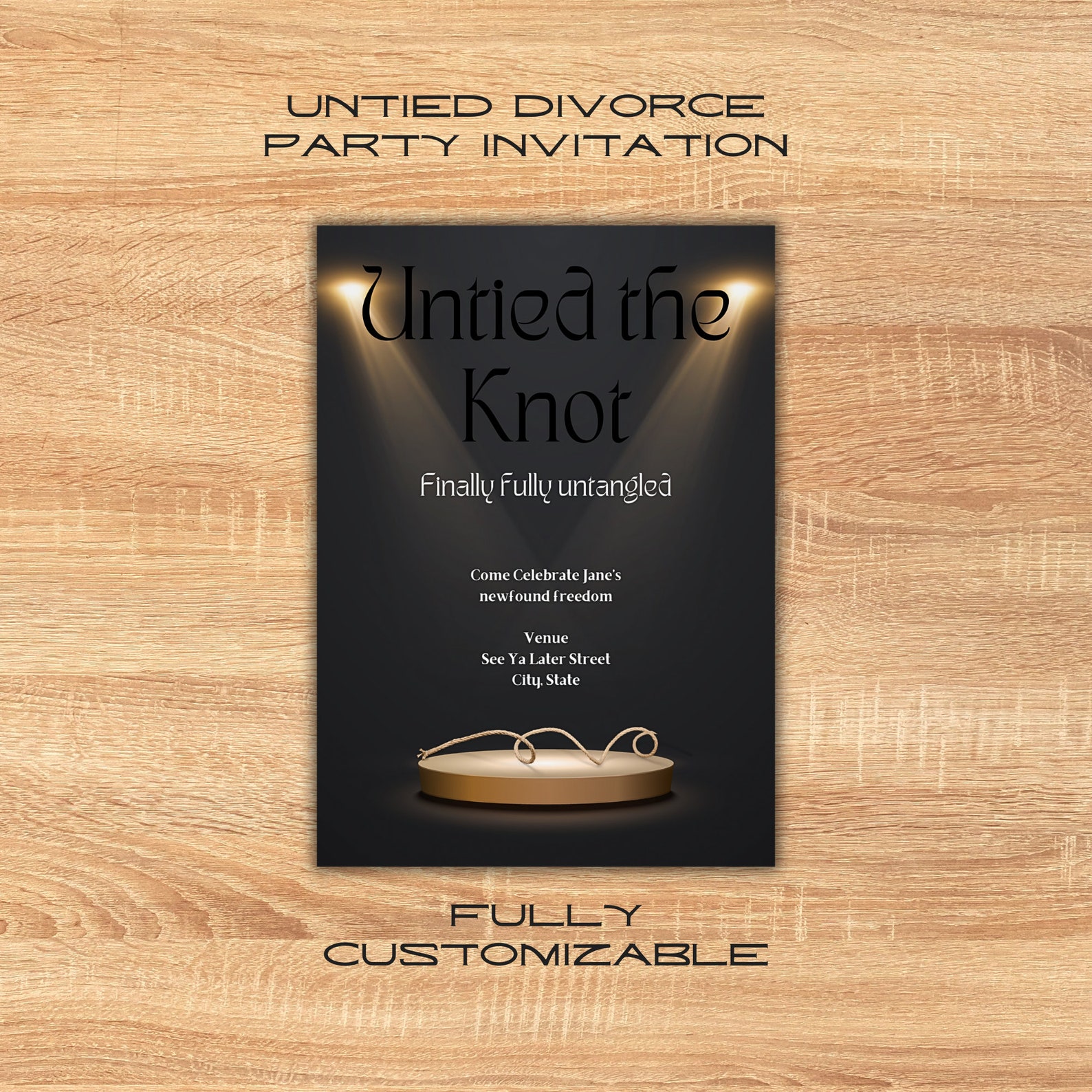 Untied the Knot Divorce Party Invitation, Spotlight Divorce Party ...