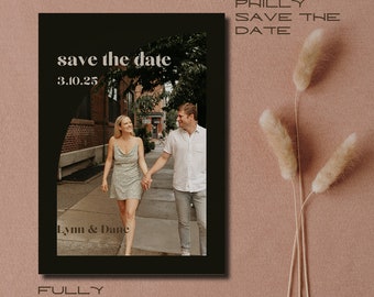 Modern Photo Save the Date - Customizable Template for Wedding Announcements