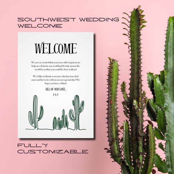 Southwestern Wedding Welcome & Weekend Schedule - Customizable Printable Template