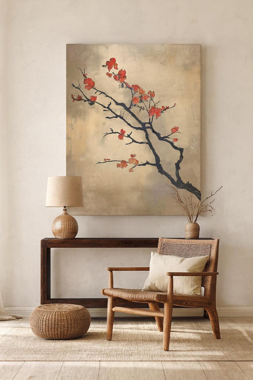 Wabi Sabi Japandi Cherry Blossom Wall Art | House Decor | Digital ...