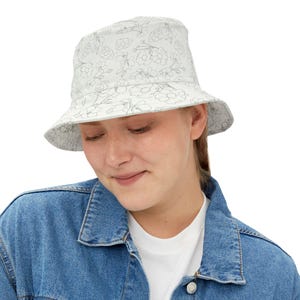 Blumen Eimer Hut - Leichter Sonnenhut, Sommermode, Strand Accessoire, Geschenk für Sie, Festival Kleidung, Casual Style