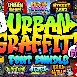 urban graffiti font bundle , 31 different style font , file type ttf and otf , for your cricut design , design for you , easy use.