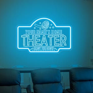Custom Home Theater Neon Sign, Personalized Movie Room Light For Home Cinema, Home Theater Name Sign, Gift For Movie Lover, Cinema Wall Art