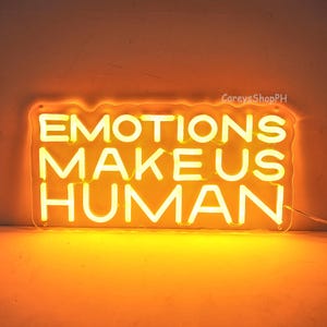 Emotions Make us Human neon sign, Positive Energy Neon, Therapy Office Decor, Mental Health Gift, Encouraging Neon, Lovely Home Decor