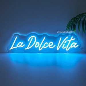 Enseigne néon La Dolce Vita, Néon LED, Néon pour chambre à coucher, Enseigne néon murale, Enseigne néon pour chambre à coucher, Enseigne pour salle de jeux, Décoration murale pour maison