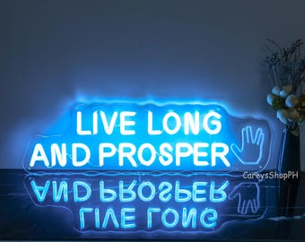 Live Long And Prosper neon sign, Birthday Gift Idea for Boyfriend, Movie Lover Gift, Star Trek Neon Light, Retro Vintage wall decor neon