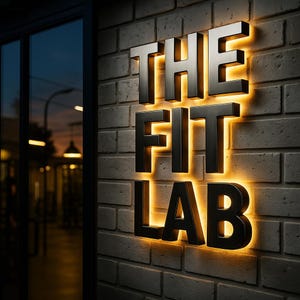 Logotipo empresarial retroiluminado personalizado, letrero 3D iluminado con halo, señalización empresarial, letrero de oficina, letrero LED personalizado para exterior/interior, letras metálicas grandes
