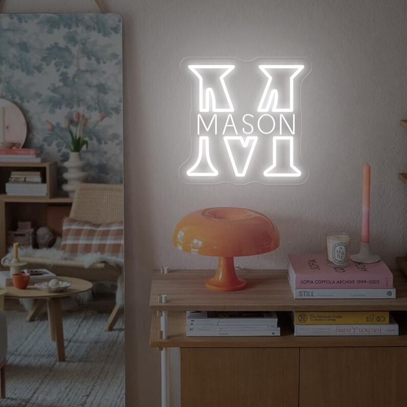 Flanked Letter Custom Letter Neon Sign, Personalized Name, Kids Room Decor - Etsy
