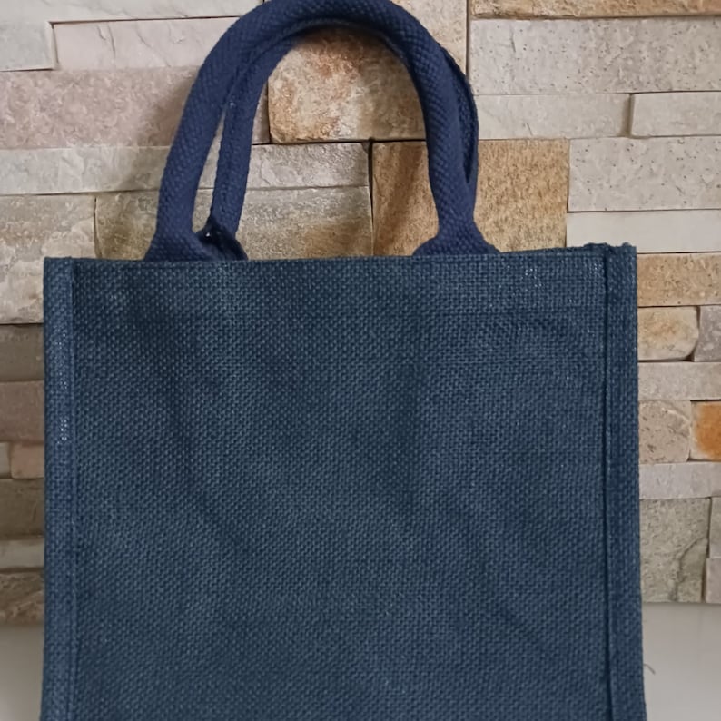 Personalized burlap bag/ personalized tote bag/ beach bag/ sustainable bag/ shopping bag/ original gift packaging image 5