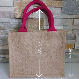 Personalized burlap bag/ personalized tote bag/ beach bag/ sustainable bag/ shopping bag/ original gift packaging image 4