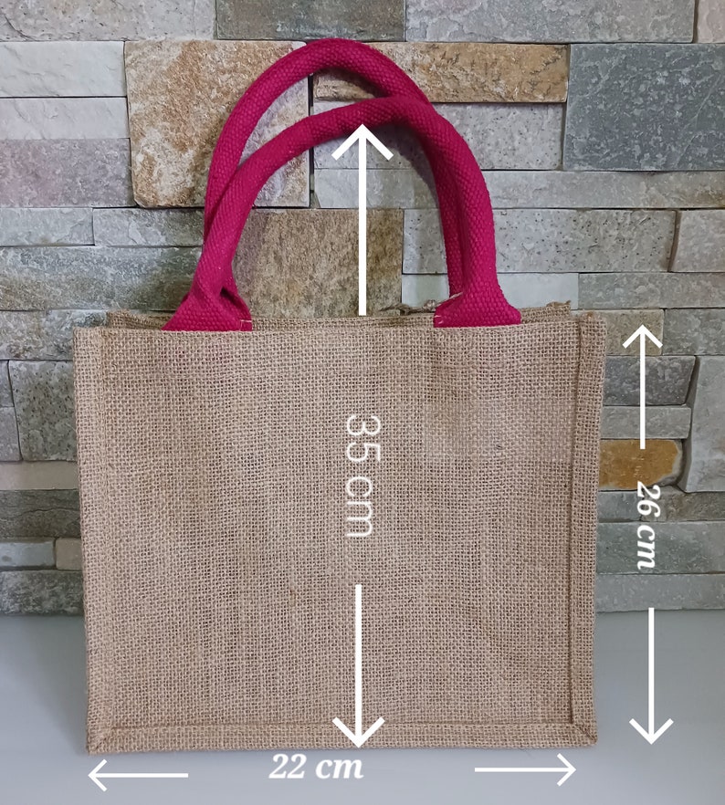 Personalized burlap bag/ personalized tote bag/ beach bag/ sustainable bag/ shopping bag/ original gift packaging image 4