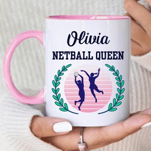 Personalised Netball Mug, Netball Gift, Netball Queen, Gift For Netballer, Team Gift, Birthday Present, Netball Gift For Her, Gift For Mum