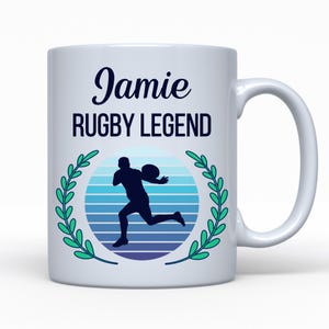 Personalised Rugby Mug, Custom Rugby Gift, Gift For Rugby Player Fan, Birthday Present, Rugby Union League, Gift For Him, Christmas Gift