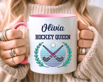 PERSONALISED Hockey Mug, Hockey Gift For Her, Custom Gift For Hockey Player, Birthday Present, Gift For Girlfriend, Team Gift