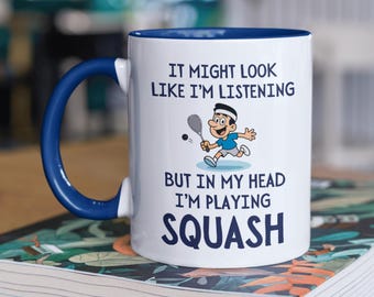 Squash Gift For Him, Funny Squash Mug, Gift For Squash Player, Squash Gift, Gift For Dad, Gift For Husband, Father's Day, Birthday Present