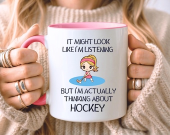 Feldhockey Becher, Hockey Becher, Geschenk für Sie, Nettes Geschenk für Hockeyspieler, Feldhockey Geschenk, Geburtstagsgeschenk, 11 Unze Keramik, sechs Farben