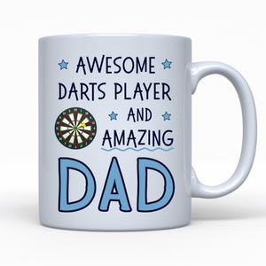 Darts Gift For Dad, Personalised Gift, Best Dad Darts Mug, Father&#39;s Day Darts Gift, Funny Gift For Darts Player, Birthday, Custom Darts Gift