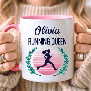 GEPERSONALISEERDE hardloopmok, hardloopcadeau, aangepast cadeau voor loper, cadeau voor haar, marathoncadeau, cadeau parkrun, zes kleuren