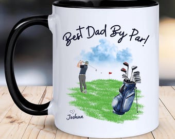 Personalised Golf Mug, Personalised Golf Gifts, Funny Golf Mug, Gift For Dad, Best Dad By Par, Father&#39;s Day Gift, Custom Gift Golfer