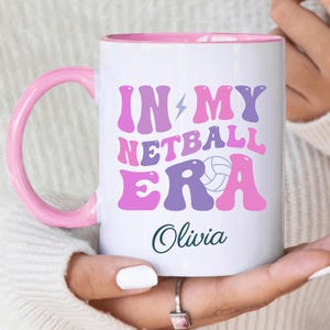 Personalised In My Netball Era Mug, Netball Gift For Her, Gift For Netballer, Team Gift, Birthday, Gift For Mum, Girlfriend Custom Name Gift