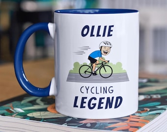 Personalised Cycling Gift For Him, Cycling Mug, Funny Cycling Gift, Customised Gift For Cyclist, Birthday, Cycling Team, Gift For Bike Rider