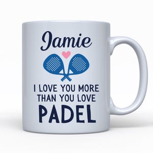 Valentinstag Padel Geschenk, personalisiertes Geschenk, lustige Padel Tasse, Geschenk für Freund Ehemann, Geschenk für ihn, Valentinstag, Paddle Tennis, Geburtstag
