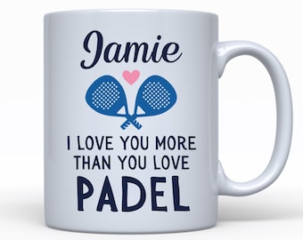 Valentine Padel Gift, Personalised Gift, Funny Padel Mug, Gift For Boyfriend Husband, Gift For Him, Valentine's Day, Paddle Tennis, Birthday