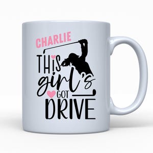 Personalised Golf Gift, Name Mug, Gift For Girlfriend, Custom Gift, Golf Girl, Golfing Gift, Mother&#39;s Day, Gift For Her, Birthday Present