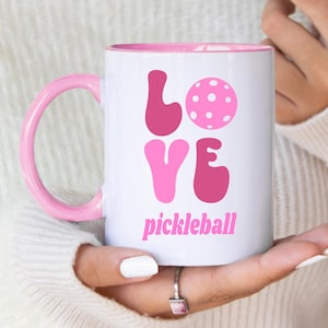 Love Pickleball Mug, Pickleball Gift, Gift For Pickleball Player, Gift For Girlfriend, Birthday Present, Gift For Pickleballer, Gift For Her