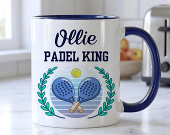 PERSONALISED Padel Mug | Padel Gift For Him | Name Mug | Birthday Present | 11oz Ceramic