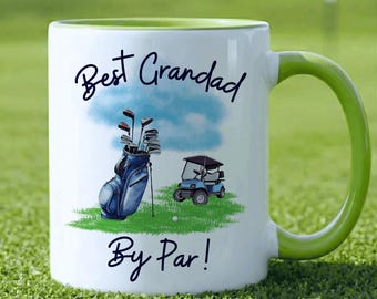 Golf Gift For Grandad | Grandad Golf Mug | Golfer Gift | Best By Par | Ceramic Cup