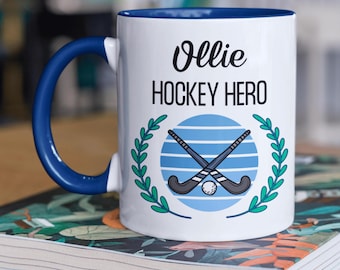 Personalised Hockey Gift, Hockey Mug, Custom Gift, Birthday Present, Team-mate Gift, Gift For Hockey Player, Gift For Him, Field Hockey Gift