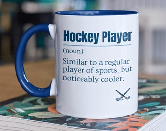 Regalo per appassionati di hockey, Tazza divertente da hockey, Hockey su prato, Regalo per giocatori di hockey, Sei colori