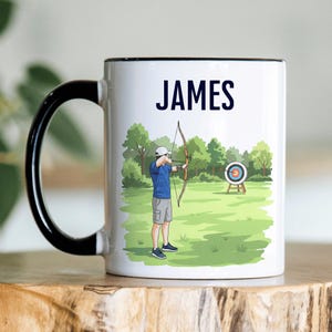PERSONALISED Archery Mug, Archery Gifts, Gift For Archer, Custom Gift For Him, Four Colours