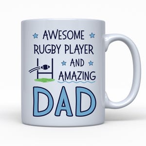 Rugby Gift For Dad, Personalised Gift, Rugby Mug, Father&#39;s Day Rugby Gift, Funny Gift For Rugby Player,  Birthday, Rugby Union Rugby League