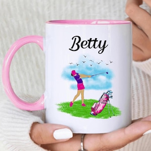 Personalised Golf Mug, Gift For Her, Custom Name Golf Mug, Mothers Day, Personalised Gift, Gift For Girlfriend, Birthday Present, Name Mug