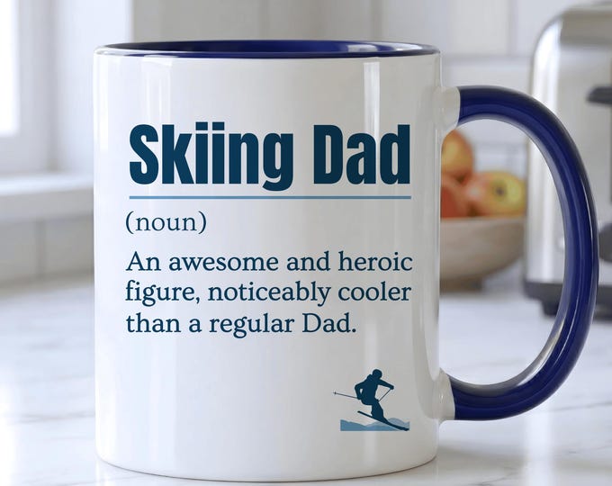 Skiing Gift For Dad | Dad Skiing Mug | Gift For Skier | Father's Day | Birthday | 11oz Ceramic Coffee Cup