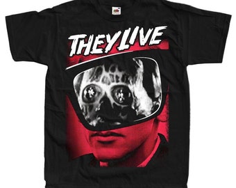 They Live V6 Horror Poster T SHIRT Black All sizes S-5XL Cotton